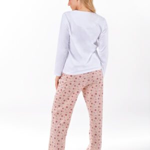 tlac Pyžama 2025 19167P  - bílá šedohnědá L